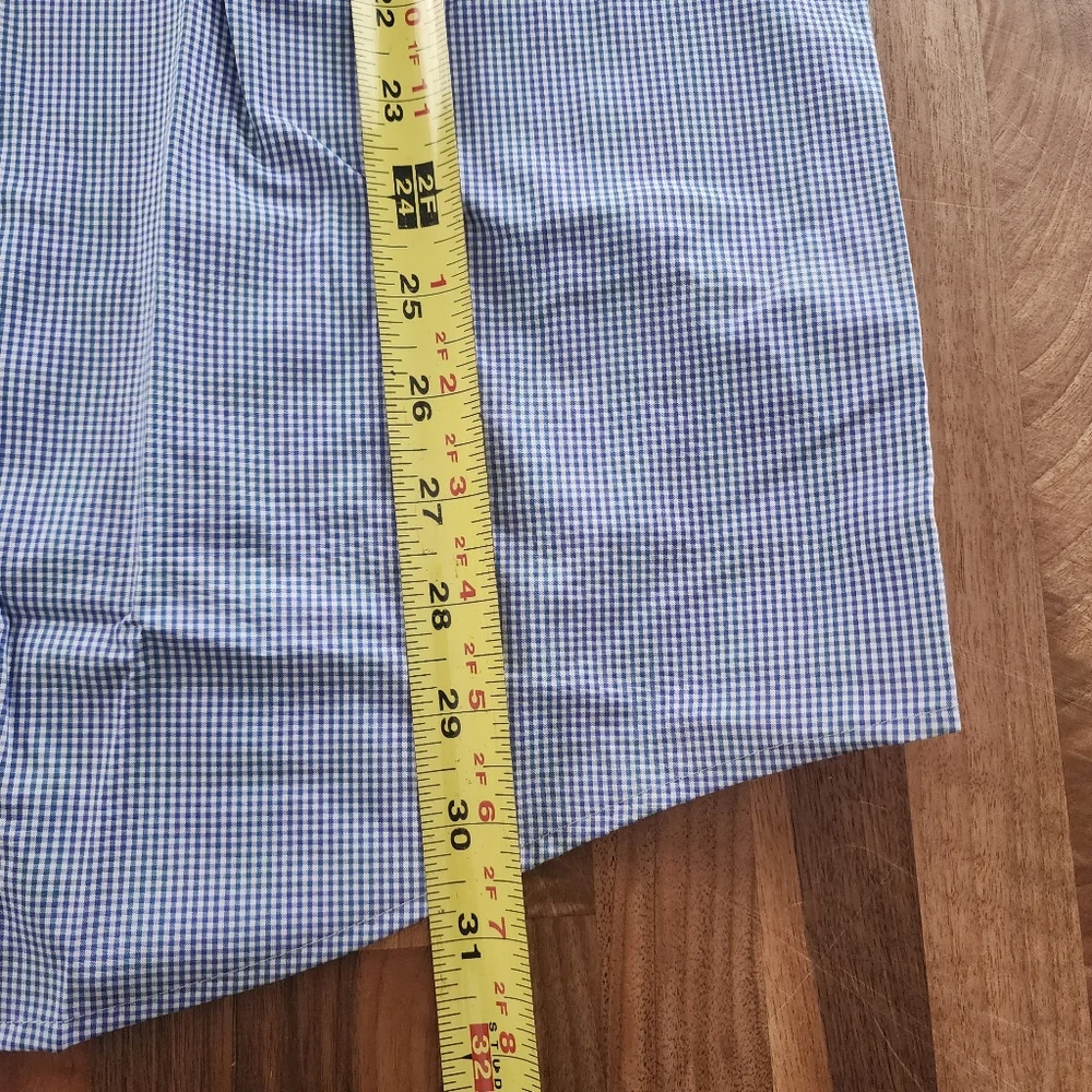 Ministry of Supply Gemini Blue Check Woven Button Down Shirt Size XXL NWT - Picture 8 of 12